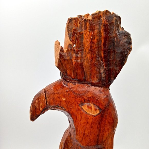 Vintage Carved Rooster Sculpture Wood Carving Chicken 19 Inch As Is Read - Picture 16 of 16